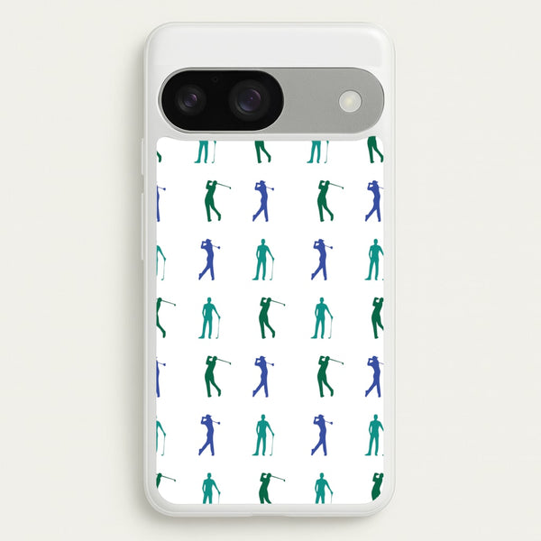 Golfer Silhouettes Pattern  - Golf Phone Case for Google Pixel 9 / 9 Pro
