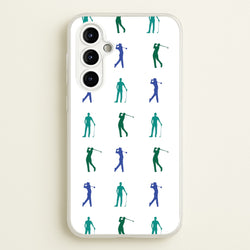 Golfer Silhouettes Pattern  - Golf Phone Case for Galaxy A54
