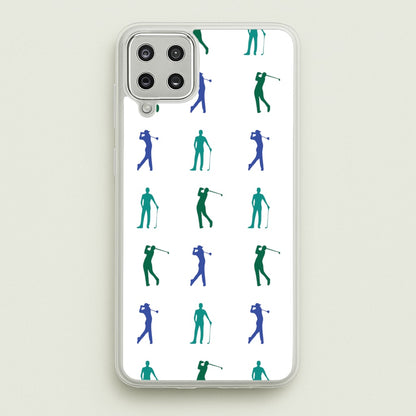 Golfer Silhouettes Pattern  - Golf Phone Case for Galaxy A12