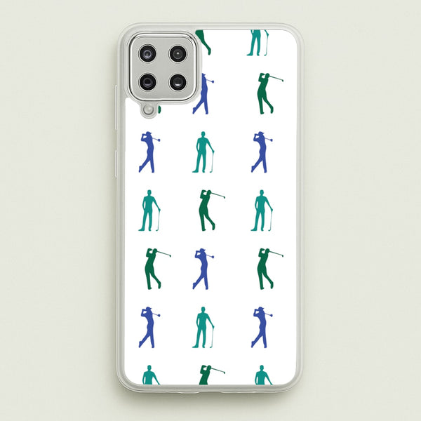 Golfer Silhouettes Pattern  - Golf Phone Case for Galaxy A12