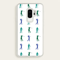 Golfer Silhouettes Pattern  - Golf Phone Case for Galaxy S9 Plus
