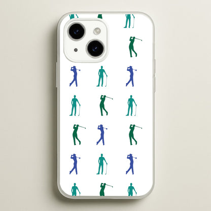 Golfer Silhouettes Pattern  - Golf Phone Case for iPhone 14 Plus
