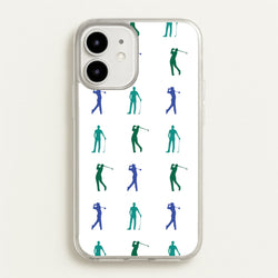 Golfer Silhouettes Pattern  - Golf Phone Case for iPhone 12 Mini