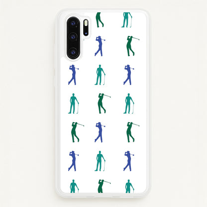 Golfer Silhouettes Pattern  - Golf Phone Case for Huawei P30 Pro