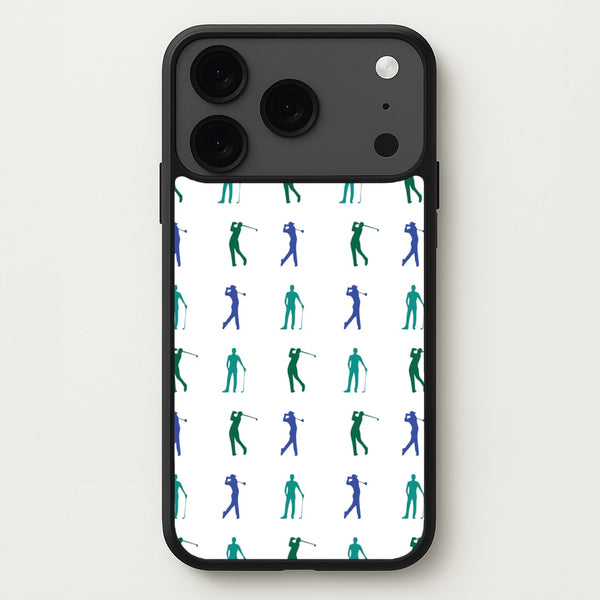 Golfer Silhouettes Pattern Phone Case for iPhone 17 Pro Max