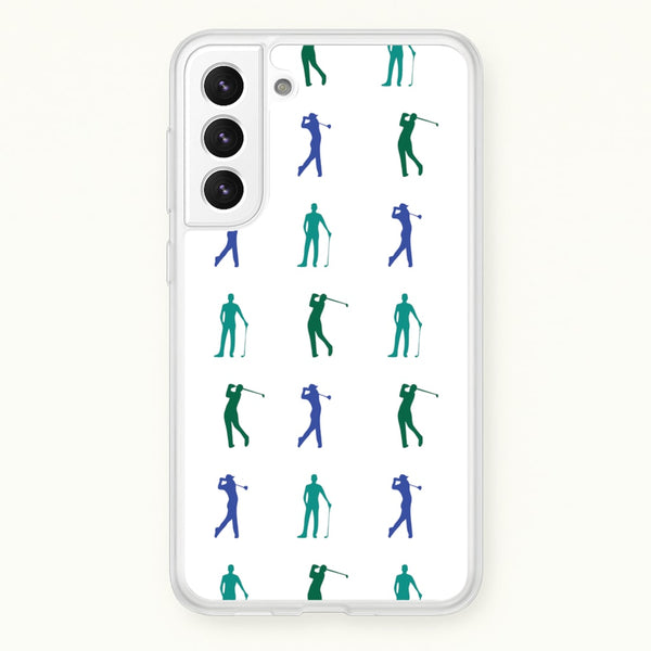 Golfer Silhouettes Pattern  - Golf Phone Case for Galaxy S22