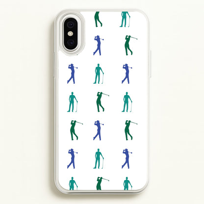 Golfer Silhouettes Pattern  - Golf Phone Case for iPhone XS Max