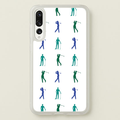 Golfer Silhouettes Pattern  - Golf Phone Case for Huawei P20 Pro