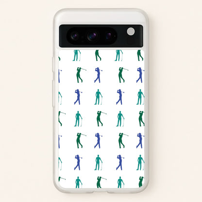 Golfer Silhouettes Pattern  - Golf Phone Case for Google Pixel 8 Pro