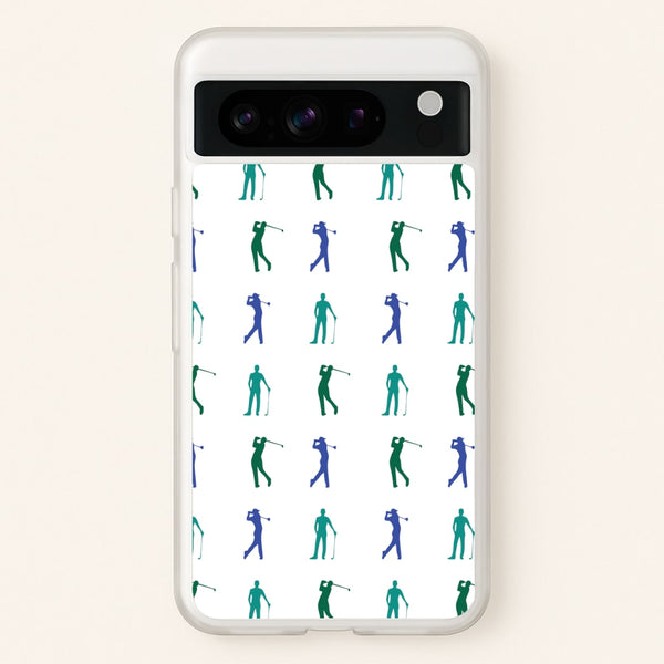 Golfer Silhouettes Pattern  - Golf Phone Case for Google Pixel 8 Pro