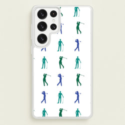 Golfer Silhouettes Pattern  - Golf Phone Case for Galaxy S22 Ultra