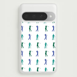 Golfer Silhouettes Pattern Phone Case for Google Pixel 10 Pro XL