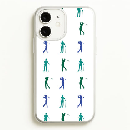 Golfer Silhouettes Pattern  - Golf Phone Case for iPhone 11