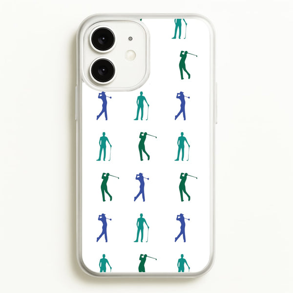 Golfer Silhouettes Pattern  - Golf Phone Case for iPhone 11