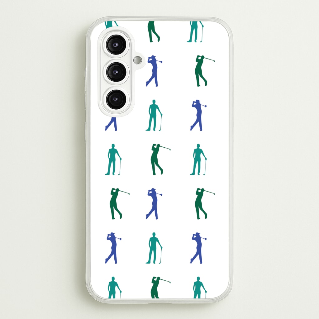 Golfer Silhouettes Pattern  - Golf Phone Case for Galaxy A16