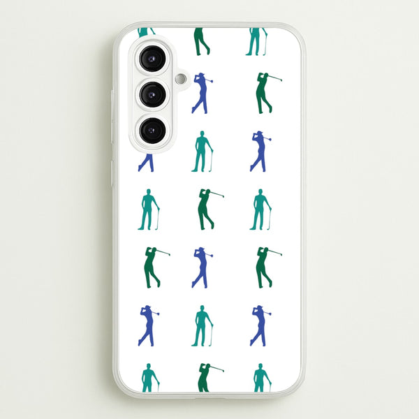Golfer Silhouettes Pattern  - Golf Phone Case for Galaxy A16