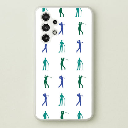 Golfer Silhouettes Pattern  - Golf Phone Case for Galaxy A13