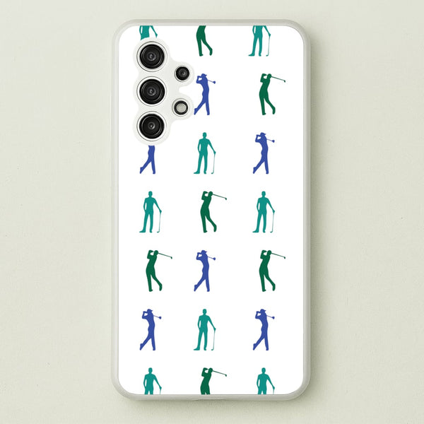 Golfer Silhouettes Pattern  - Golf Phone Case for Galaxy A13