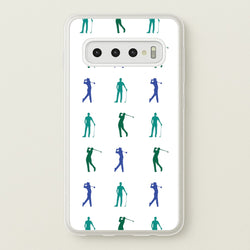 Golfer Silhouettes Pattern  - Golf Phone Case for Galaxy S10