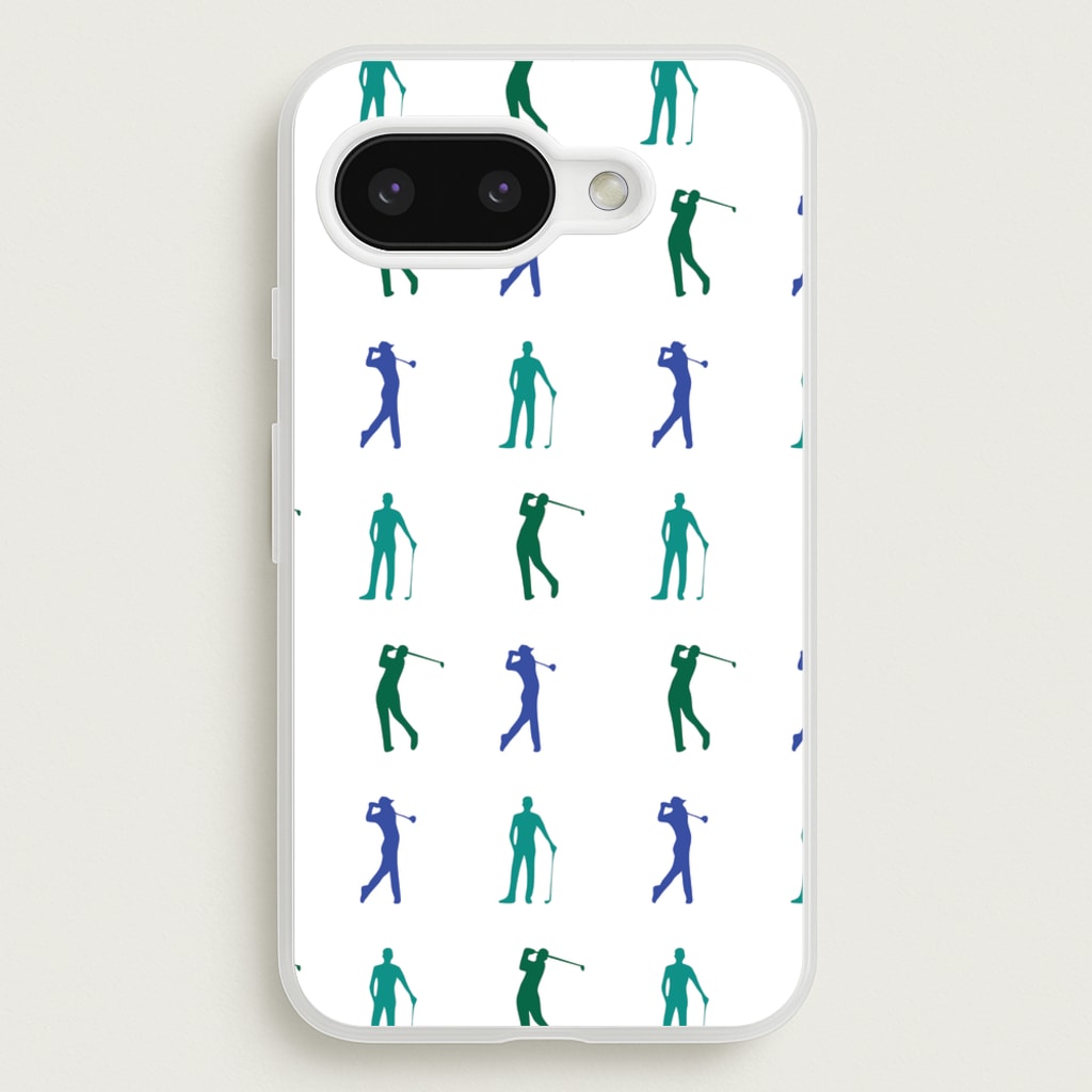 Golfer Silhouettes Pattern  - Golf Phone Case for Google Pixel 9a