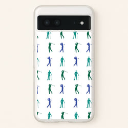Golfer Silhouettes Pattern  - Golf Phone Case for Google Pixel 7