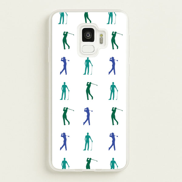 Golfer Silhouettes Pattern  - Golf Phone Case for Galaxy S9