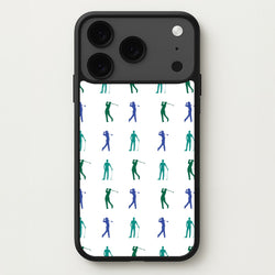 Golfer Silhouettes Pattern Phone Case for iPhone 17 Pro