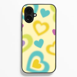 Multicoloured Hearts Gradient Pattern  - Summer Phone Case for iPhone 16 Plus