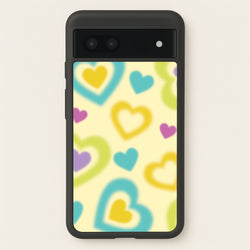 Multicoloured Hearts Gradient Pattern  - Summer Phone Case for Google Pixel 6a