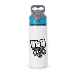 Green Five - Video Game Active Water Bottle - Blue