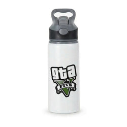 Green Five - Video Game Active Water Bottle - Black