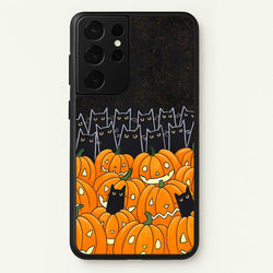 Black Cats & Lanterns - Halloween  -  Phone Case for Galaxy S21 Ultra