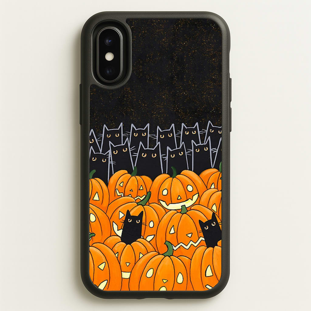 Black Cats & Lanterns - Halloween  -  Phone Case for iPhone X / XS