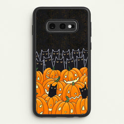 Black Cats & Lanterns - Halloween  -  Phone Case for Galaxy S10e