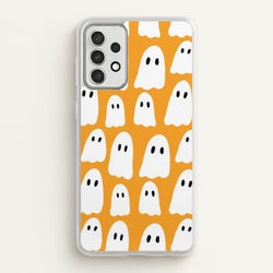 Orange Ghost Halloween Pattern  -  Phone Case for Galaxy A52 / A52s