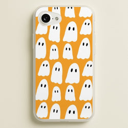 Orange Ghost Halloween Pattern  -  Phone Case for iPhone 16e