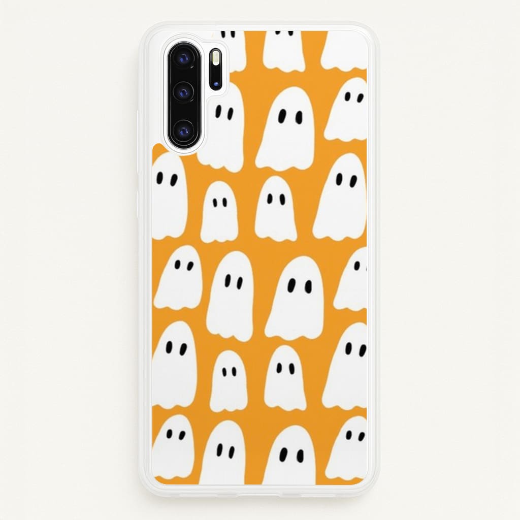Orange Ghost Halloween Pattern  -  Phone Case for Huawei P30 Pro