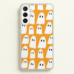 Orange Ghost Halloween Pattern  -  Phone Case for Galaxy A36