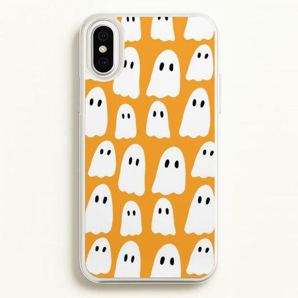 Orange Ghost Halloween Pattern  -  Phone Case for iPhone XS Max