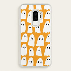 Orange Ghost Halloween Pattern  -  Phone Case for Galaxy S9 Plus