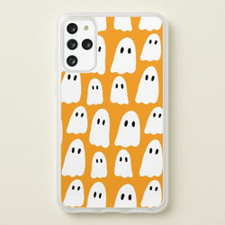 Orange Ghost Halloween Pattern  -  Phone Case for Galaxy S20 Plus