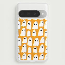 Orange Ghost Halloween Pattern Phone Case for Google Pixel 10 Pro XL