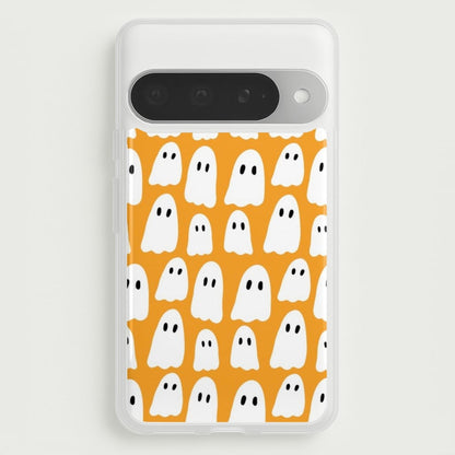 Orange Ghost Halloween Pattern Phone Case for Google Pixel 10 Pro XL