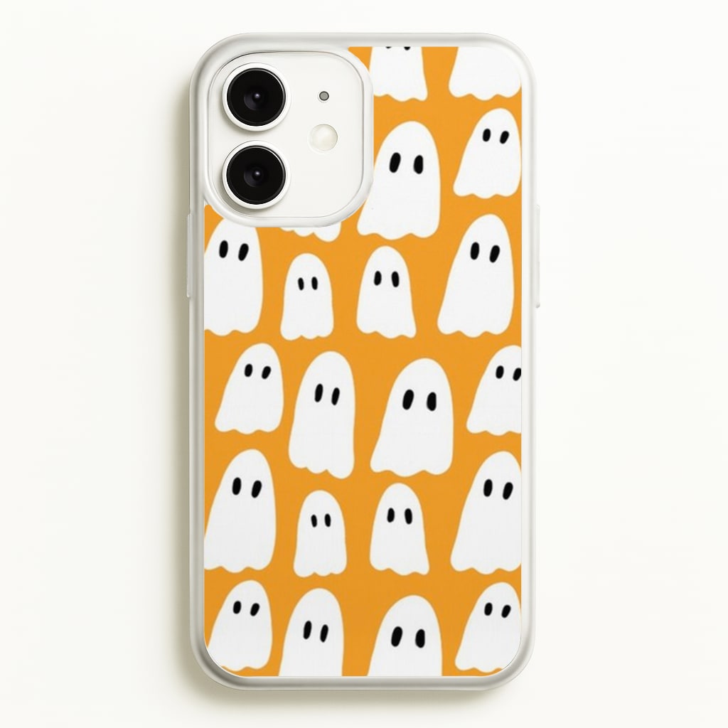 Orange Ghost Halloween Pattern  -  Phone Case for iPhone 11