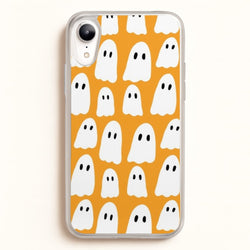 Orange Ghost Halloween Pattern  -  Phone Case for iPhone XR