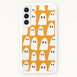 Orange Ghost Halloween Pattern  -  Phone Case for Galaxy S22 Plus