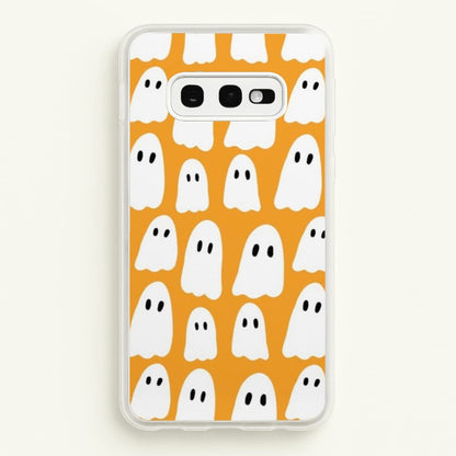Orange Ghost Halloween Pattern  -  Phone Case for Galaxy S10e
