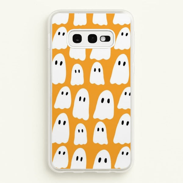 Orange Ghost Halloween Pattern  -  Phone Case for Galaxy S10e