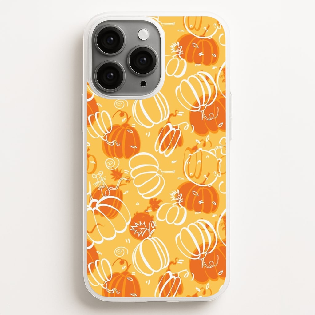 Drawn Pumpkin Pattern  -  Phone Case for iPhone 16 Pro Max