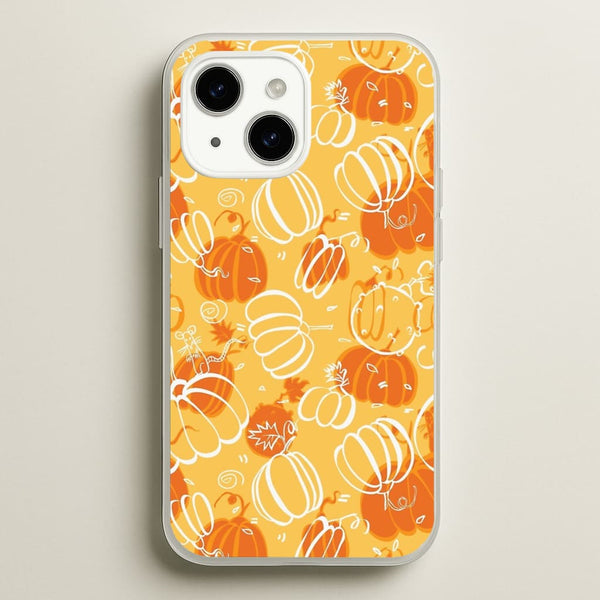 Drawn Pumpkin Pattern  -  Phone Case for iPhone 15